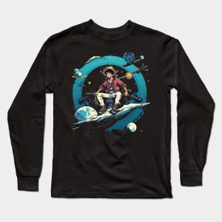 Luffy x Space - one piece anime character cool Long Sleeve T-Shirt